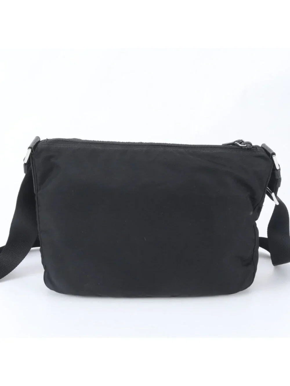 Prada Tessuto Nylon Triangle Logo Leather Shoulder Bag Crossbody Messenger